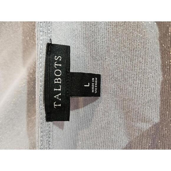 Talbots large silver long sleeve top - Picture 3 of 4